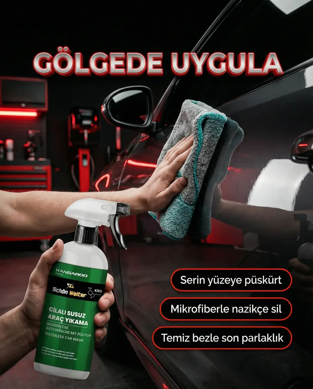 Araç Oto Cilalı Susuz Araç Yıkama Sprey 500ml
