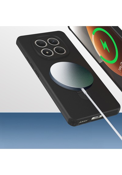 Rba Aksesuar Redmi Note 15 5g Kılıf M-safe Şarj Özellikli Standlı Zore Samara Kapak - Pembe