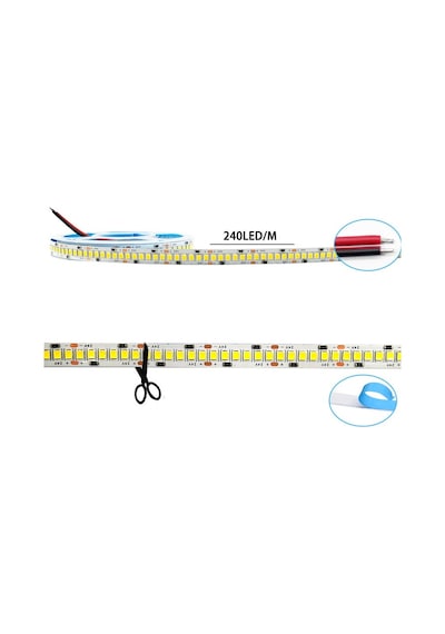 5 Metre Şerit Led 12 V - Metrede 240 Led – 240 X 5 Metre:1200 Led