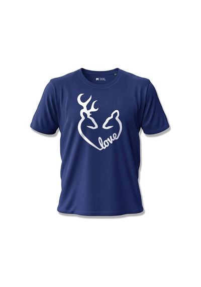 North Whiskers "love" Geyik Ve Kalp Figürlü %100 Pamuklu Lacivert Tişört Lacivert - 875685458 Lacivert - 875685458 Lacivert