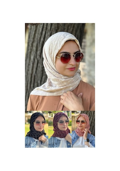 Aldaıyr 4 Jakarlı Caz Eşarp Pamuk 120x120 Çok Renklijk05-7