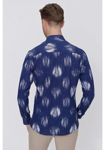 Efor G 1515 Slim Fit Lacivert Spor Gömlek Lacivert