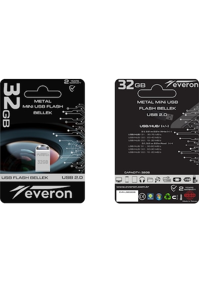 Everon 32gb Metal Usb Mini Flash Bellek