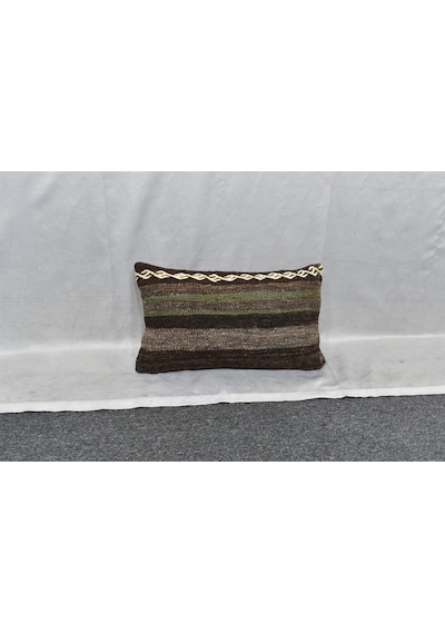 Zehra Abla Halı Yeni El Dokuma Dekorluk Lumbar Kilim Kırlent Yastık Kılıfı 7497 Çok Renkli