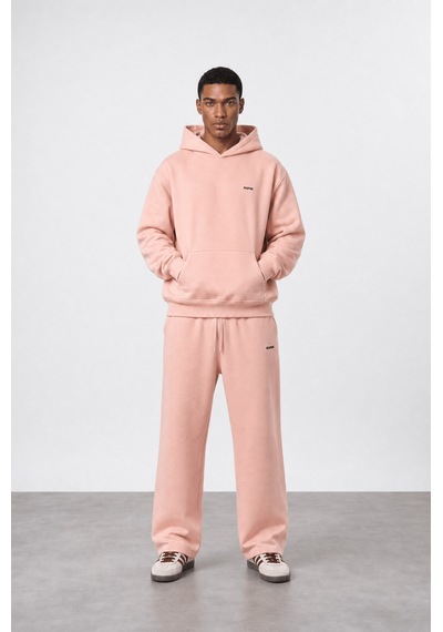 Erkek Respire Basic Oversize Hoodie Pembe