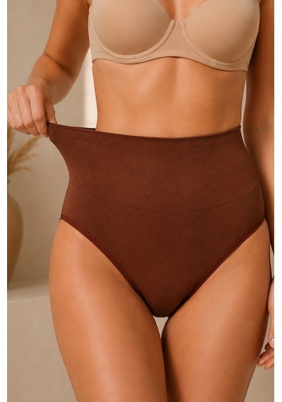 Fit Women Kadın Yüksek Bel Esnek Kahve Külot Kahverengi