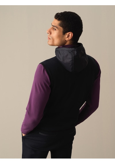 Xint Lacivert Regular Fit Kapüşonlu Pamuklu Yelek 195040