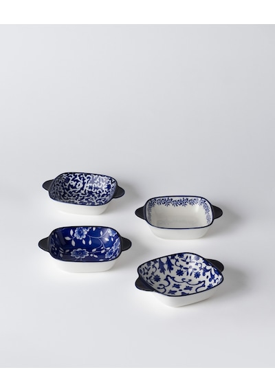 Reve Bleu Vista Kare Tabak Seti - 17 Cm - Mavi/beyaz 8684427358450 Çok Renkli