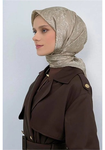 Armine Saf İpek Sura Eşarp-2026 İlkbahar-yaz- 953700d Vizon