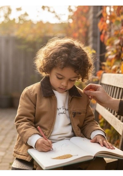 Zekids Erkek Çocuk Pamuklu Fitilli Yaka Detaylı Astarlı Cepli Mevsimlik Ceket-16320 Camel
