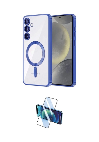 Cep Samsung Uyumlu Galaxy A15 4g Kılıf Nova Işık Özel Seri İkili Koruma Seti Najmaddin Titan Gri