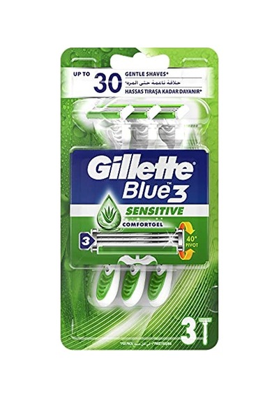 Gillette Blue3 Sensitive Kullan At Tıraş Bıçağı 3'lü 1 Paket