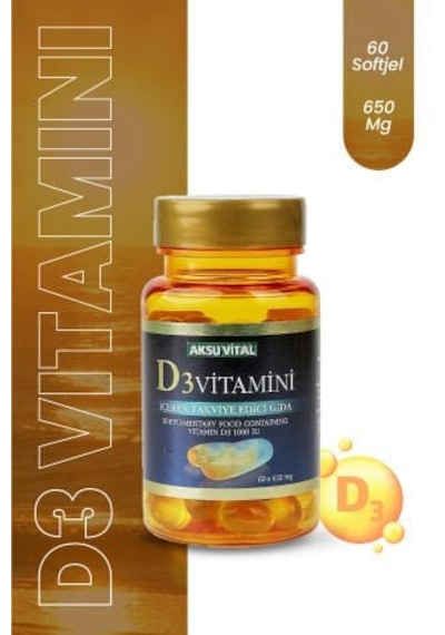 Aksuvital D3 Vitamini 1000 Iu 60 Softjel Takviye Edici Gıda