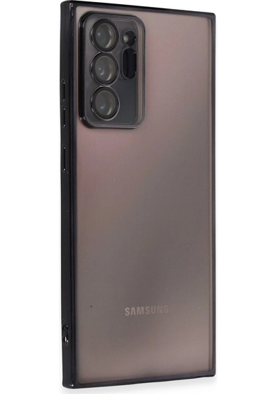 Samsung Uyumlu Galaxy Note 20 Ultra Kılıf Kamera Korumalı Lensli Silikon Siyah