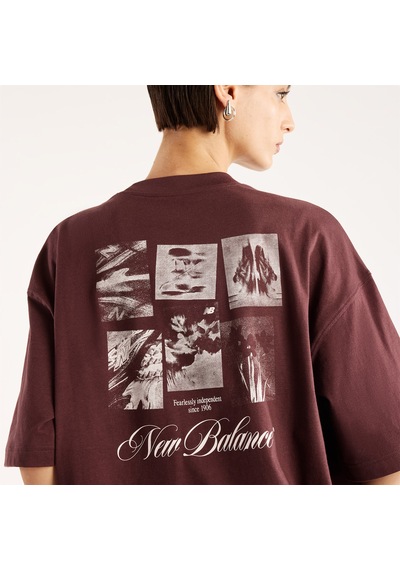 New Balance Pressed Flowers Memories Oversized Kadın Kahverengi T-shirt Wt6289qp-ylr