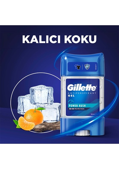 Gillette Antiperspirant Gel Deodorant Stick Power Rush 70 Ml