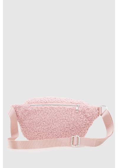 Housebags Kadın Pembe Suni Kürklü Dokuma Bel Çantası 213 Pembe