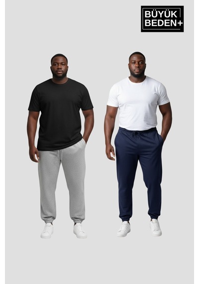 Süperlife Erkek Büyük Beden İkili Jogger Paça Lastikli İnce Eşofman Altı Seti Spr26bea951+2 Navy-grey Mel Süperlife Erkek Büyük Beden İkili Jogger Paça Lastikli İnce Eşofman Altı Seti Spr26bea951+2 Navy-grey Mel