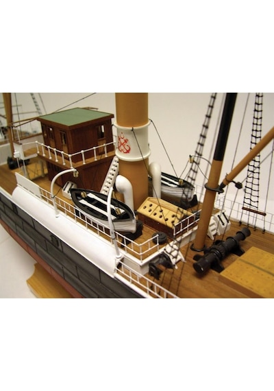 Türk Model 1/87 123 Bandırma Vapuru, 62 Cm. Ahşap Model Kiti-55132