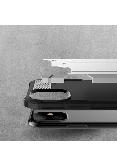 Noktaks - Apple Uyumlu iPhone   11 - Kılıf   Çift Katman Zırh Tank Crash Military Kapak - Kırmızı