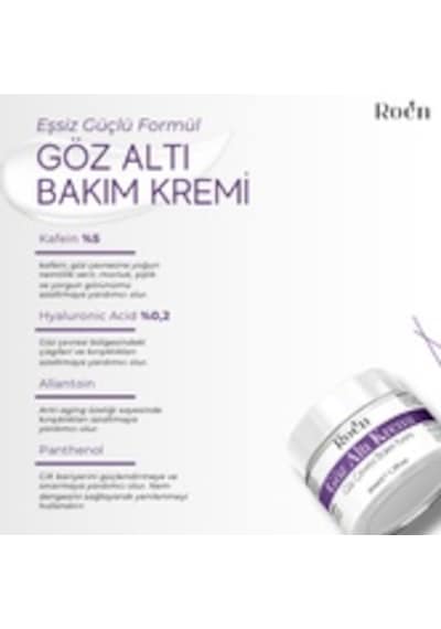 Roen Göz Altı Morluk Kremi Kafein %5 Hyaluronic Acid %0,2 Koyu Halka Şişlik ve Bakım Kremi 50 ML