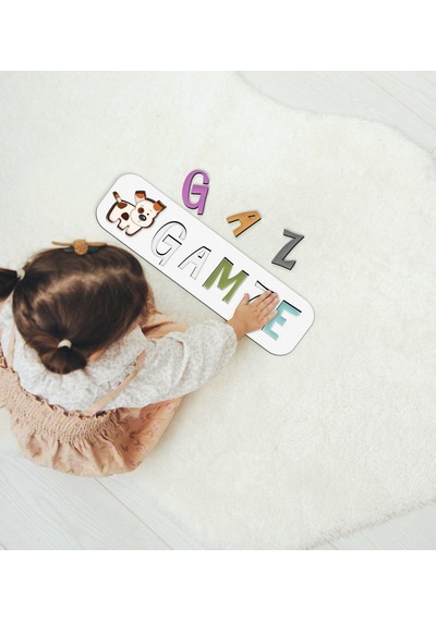 Bk Toys Çocuklara Özel İsimli Figürlü Ahşap Eğitici Yapboz Puzzle-18