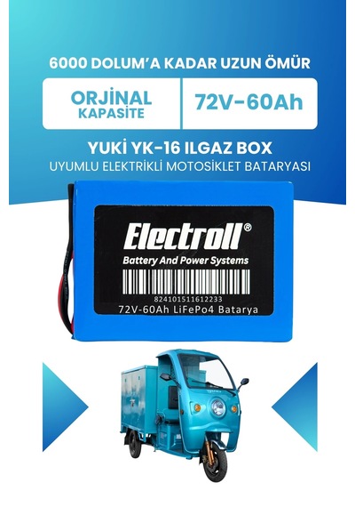Yuki Yk-16 Ilgaz Box Uyumlu Batarya Standart Kapasite Lifepo4 72v 60ah Elektrikli Motosiklet Bataryası
