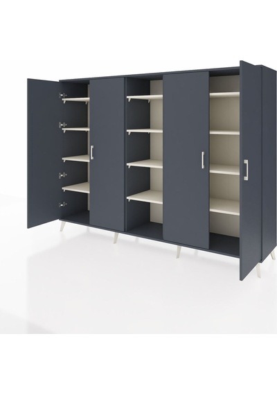 Hyperion Dolap 12 Raflı 4 Kapaklı 220x44x163 Antrasit-antrasit/ay Antrasit-antrasit/aytaşı Hyperion Dolap 12 Raflı 4 Kapaklı 220x44x163 Antrasit-antrasit/ay Antrasit-antrasit/aytaşı