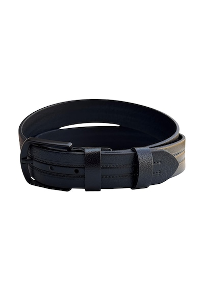 Süzer Deri Siyah Hakiki Deri Ortası Şerit Desenli Model 4 Cm. Genişlikli Spor Kemer // 400-42