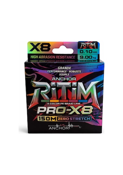 İp Örgü Misina - 8 Kat - Anchor Ritim X8 - 150mt - Ebruli - 0.10mm