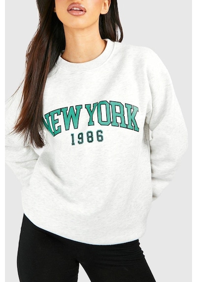 Startmore New York Baskılı Üç İplik Ünisex Oversize Sweatshirt Beyaz Beyaz Startmore New York Baskılı Üç İplik Ünisex Oversize Sweatshirt Beyaz Beyaz