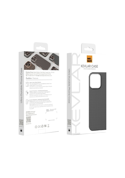 Nettech Apple Uyumlu iPhone 15 Pro Max Nt-n075 Kevlar Karbon Arka Koruma Kılıf - Siyah Siyah