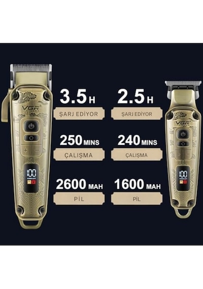VGR V-643 Profesyonel Saç Sakal Düzeltici Set
