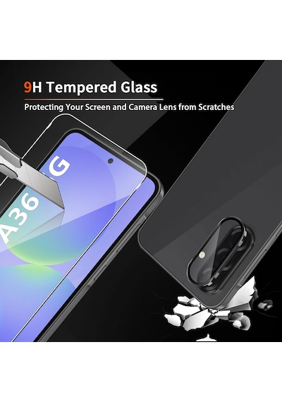 Samsung Galaxy A36 A56 Uyumlu Lens Koruyucu Cam +9h Ekran Cam Set