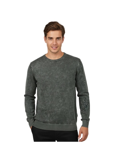 Raymons Erkek Spor Sıfır Yaka Taşlama Yıkamalı Regular Fit Kazak Bgl-st04952 Haki