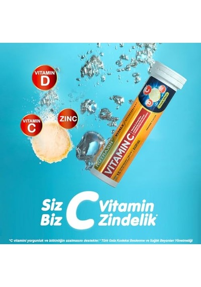 Nutraxin Vitamin C-d-zinc 15 Efervesan Tablet Takviye Edici Gıda