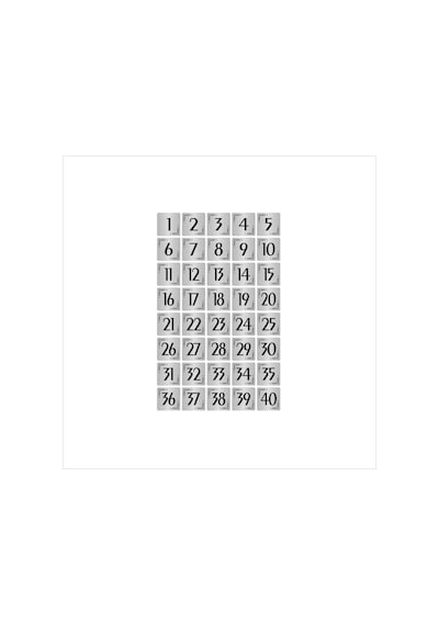 Metal Kapı Masa Dolap Numarası Levha 5x5cm Gümüş Renk 40 Adet 1 40