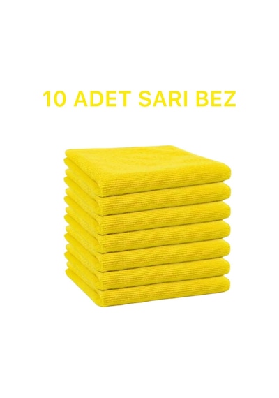Mikrofiber Parlak Temizlik Bezi 10'lu 40x40 Mutfak Yer Banyo Temizleme Bezi Havlu Bez Sari Renk Çok Renkli