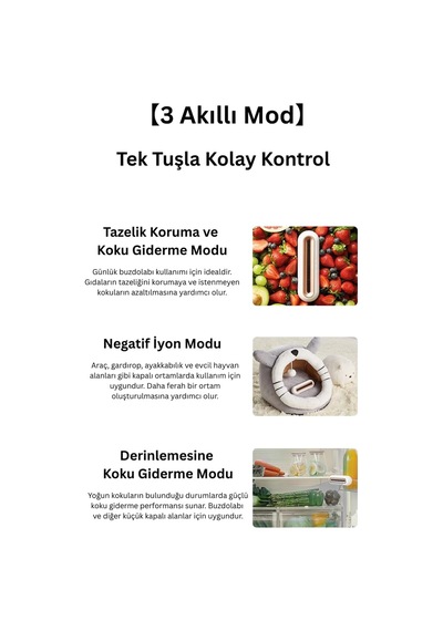 Cleanevo Freshguard Buzdolabı Koku Giderici Ve Tazelik Koruyucu Şarj Edilebilir Kompakt Tasarım, Filtre Gerektirm