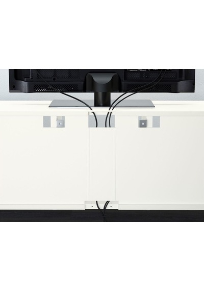 Tv Sehpası, Beyaz-şeffaf Cam, 180x40x64 Cm, Hanvıken/sındvık, Fren Raylı Beyaz Tv Sehpası, Beyaz-şeffaf Cam, 180x40x64 Cm, Hanvıken/sındvık, Fren Raylı Beyaz