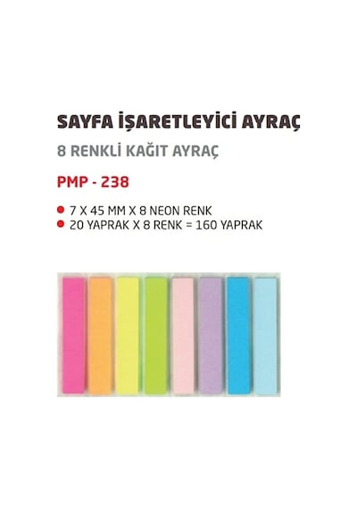 Pastel Renk Index Post-it Ayraç