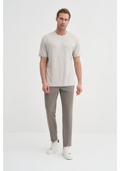 Cazador Bisiklet Yaka Dokulu Erkek T-shirt 42530 A.gri Gri