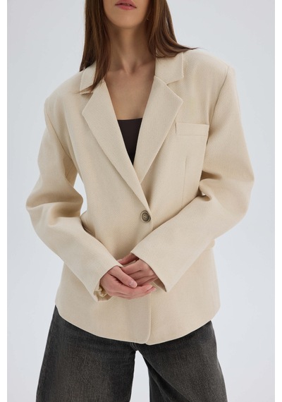 Mai Studios Nest Pile Detay Bej Blazer