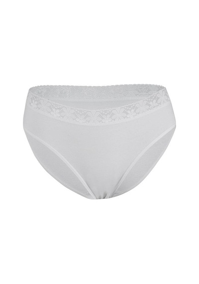 12 Adet Yıldız Bayan Likralı Dantelli Bikini Külot Beyaz 3526