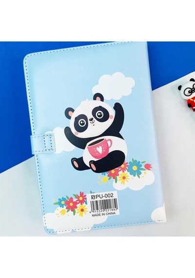 Panda Tasarımlı Kabartma Kapaklı Defter Çok Renkli