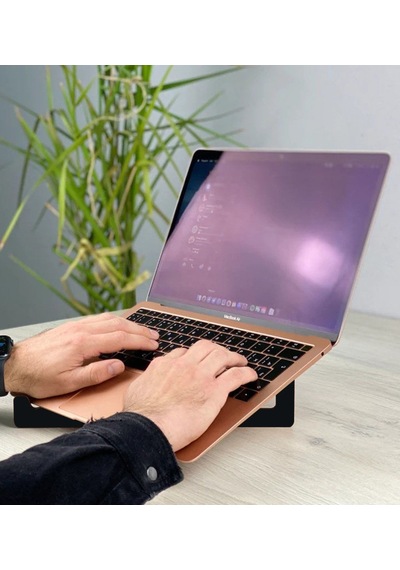Bk Gift Hediye Kutulu Taşınabilir Siyah Ahşap Notebook Laptop Standı Bitmeyencom33519 Bk Gift