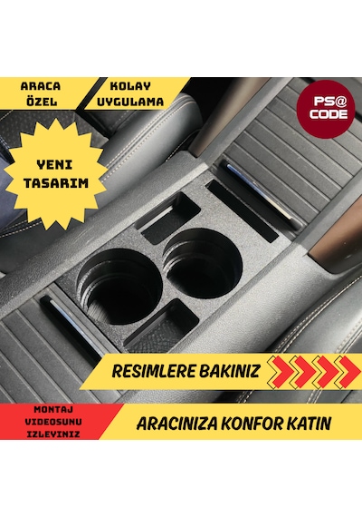 Citroen Berlingo-peugeot Rifter-proace City-fiat Doblo-opel Combo Uyumlu Orta Konsol Bardaklık 001