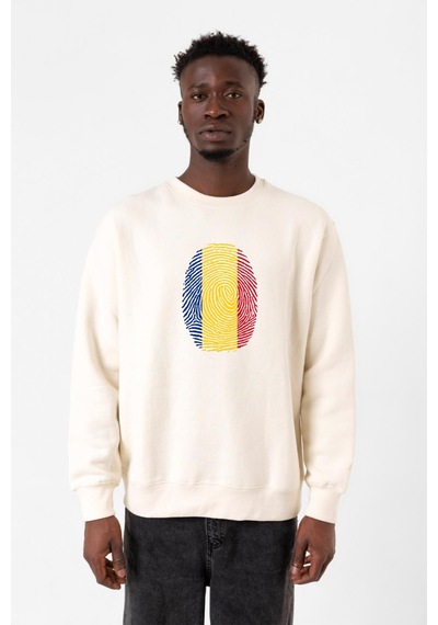 Romania Fingerprint Ekru Erkek 2ip Sweatshirt Ekru