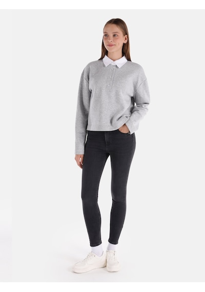 Colins 759 Lara Süper Slim Fit Normal Bel Dar Paça Siyah Kadın Pantolon Cl1066383 Mavi