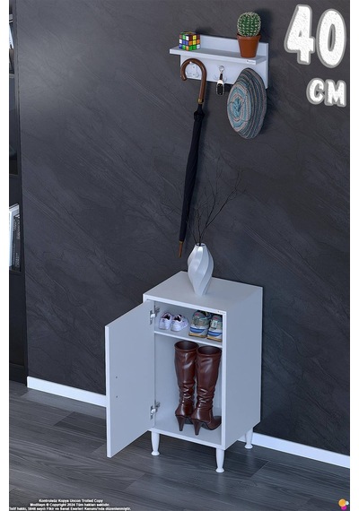 Aura Portmanto Vestiyer Ayakkabılık 1 Raf 2 Bölme 3 Kancalı Askılı Dar Alan Çok Amaçlı Dolap 40 Cm Aura Portmanto Vestiyer Ayakkabılık 1 Raf 2 Bölme 3 Kancalı Askılı Dar Alan Çok Amaçlı Dolap 40 Cm